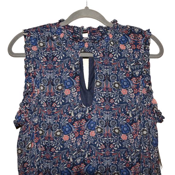 SPEECHLESS NEW $79 Floral Ruffle Trim High Neck Keyhole‎ Shift Dress 1X - Picture 3 of 5